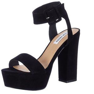 Joline Black Suede Platform Sandal